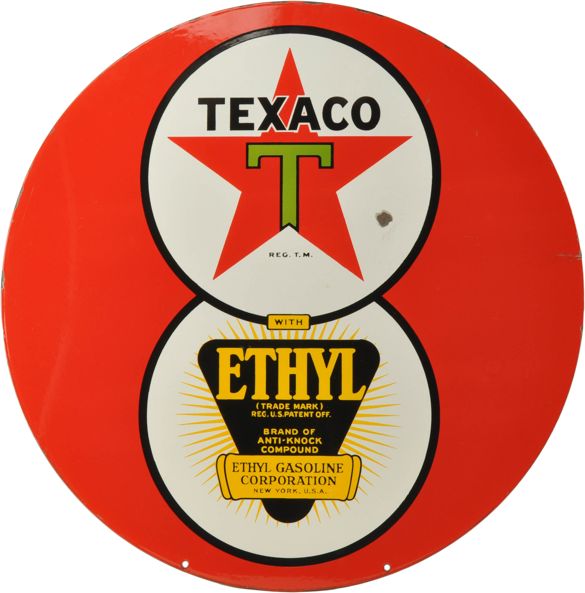 Texaco Logo Png , Png Download - Porcelain Texaco Sign Clipart (2293x2321), Png Download