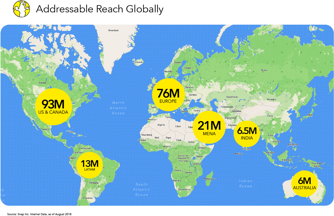 And Perhaps That's Why Snapchat's Addressable Reach - Pokemon Go Region Exclusives Map Clipart (1201x788), Png Download