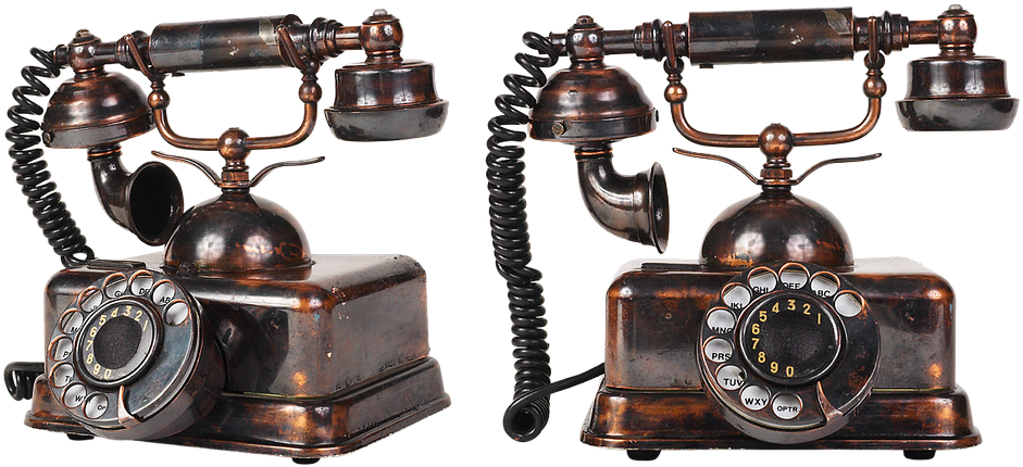 Old Phone Phone Link Call Vintage Telephone Tube - Old Phone Transparent Background Clipart (960x455), Png Download