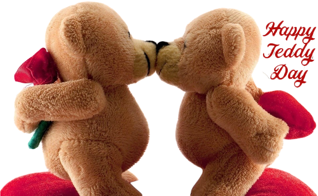 Happy Teddy Day Png Image - Happy Teddy Day Kiss Clipart (1024x629), Png Download