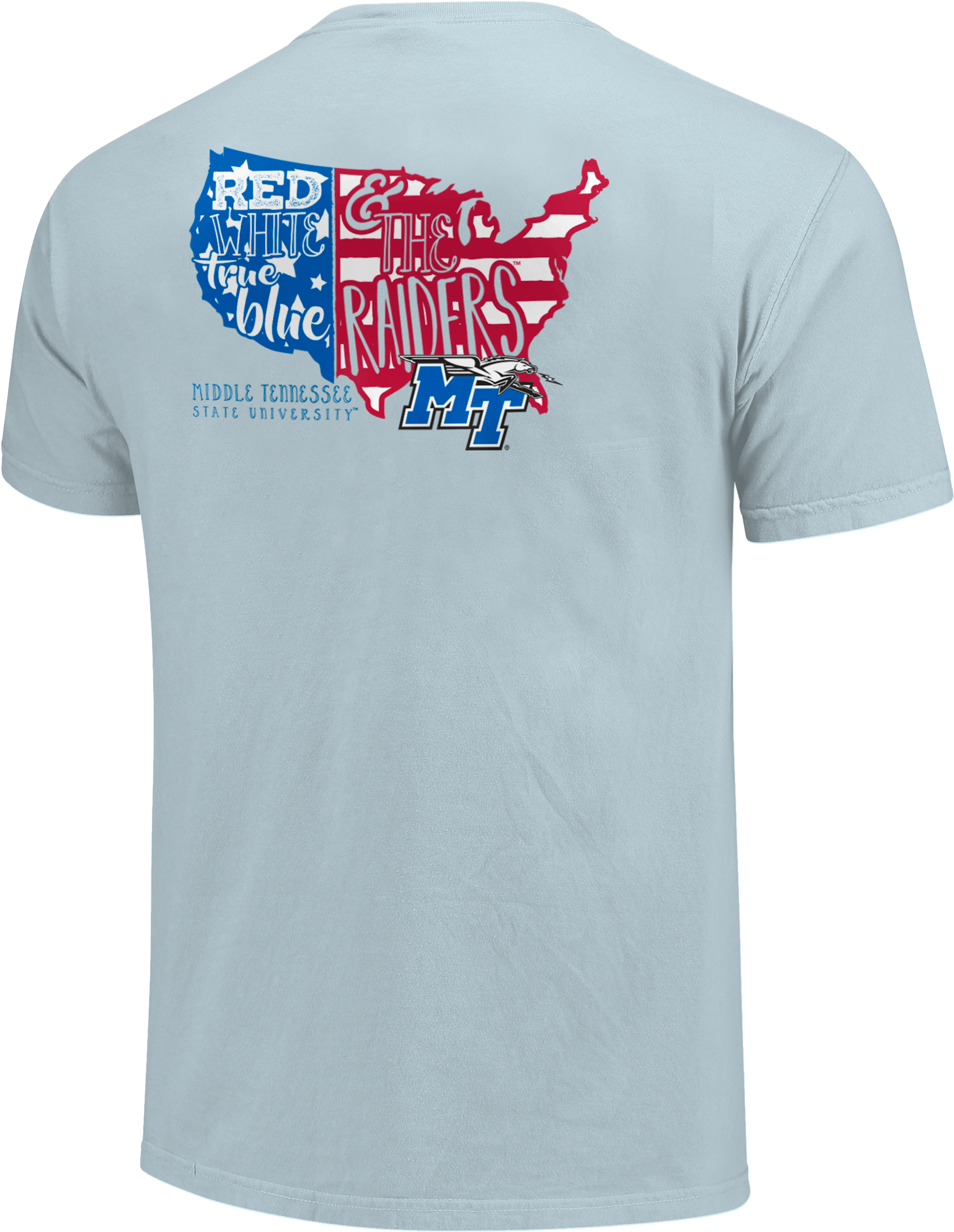 Red White & True Blue Raiders Comfort Colors Shirt - Campus Map T Shirt Clipart (2500x2500), Png Download