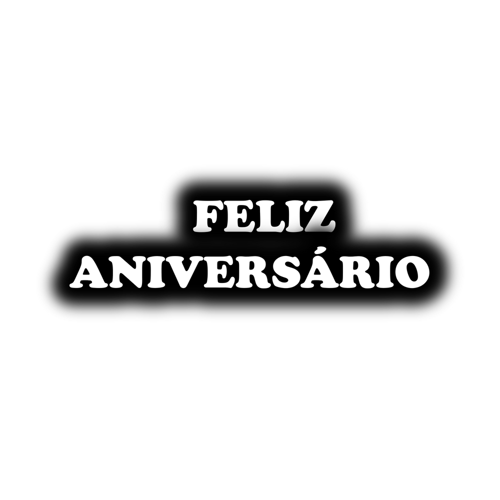 Faixa Feliz Aniversário Eva Preto C/ Branco - Bondi Clipart (1000x1000), Png Download