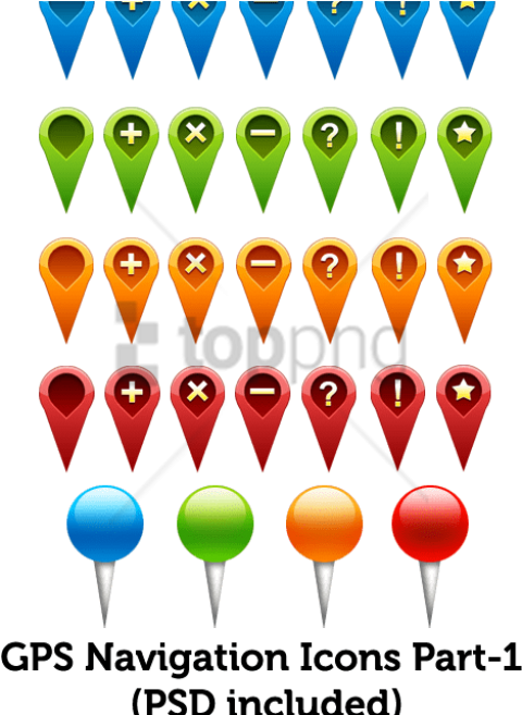 Free Png Gps Navigation Icons Part-1 - Map Pins Brush Photoshop Clipart (480x657), Png Download
