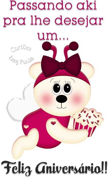 Passando Aqui Para Lhe Desejar Um Feliz Aniversário - Passando Para Desejar Parabéns Clipart (435x723), Png Download