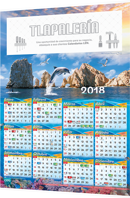 Calendario De Pared Con Varilla [doble Varilla F 801] - Graphic Design Clipart (780x780), Png Download