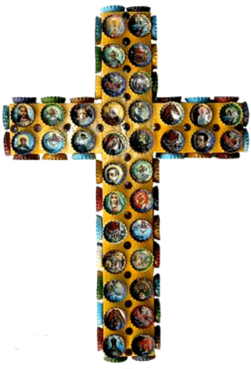 Cruz Con Fichas Para Pared - Cross Clipart (600x600), Png Download