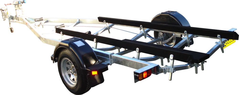 Ski Boat Trailer-0 - Ski Boat Trailer Clipart (1000x398), Png Download