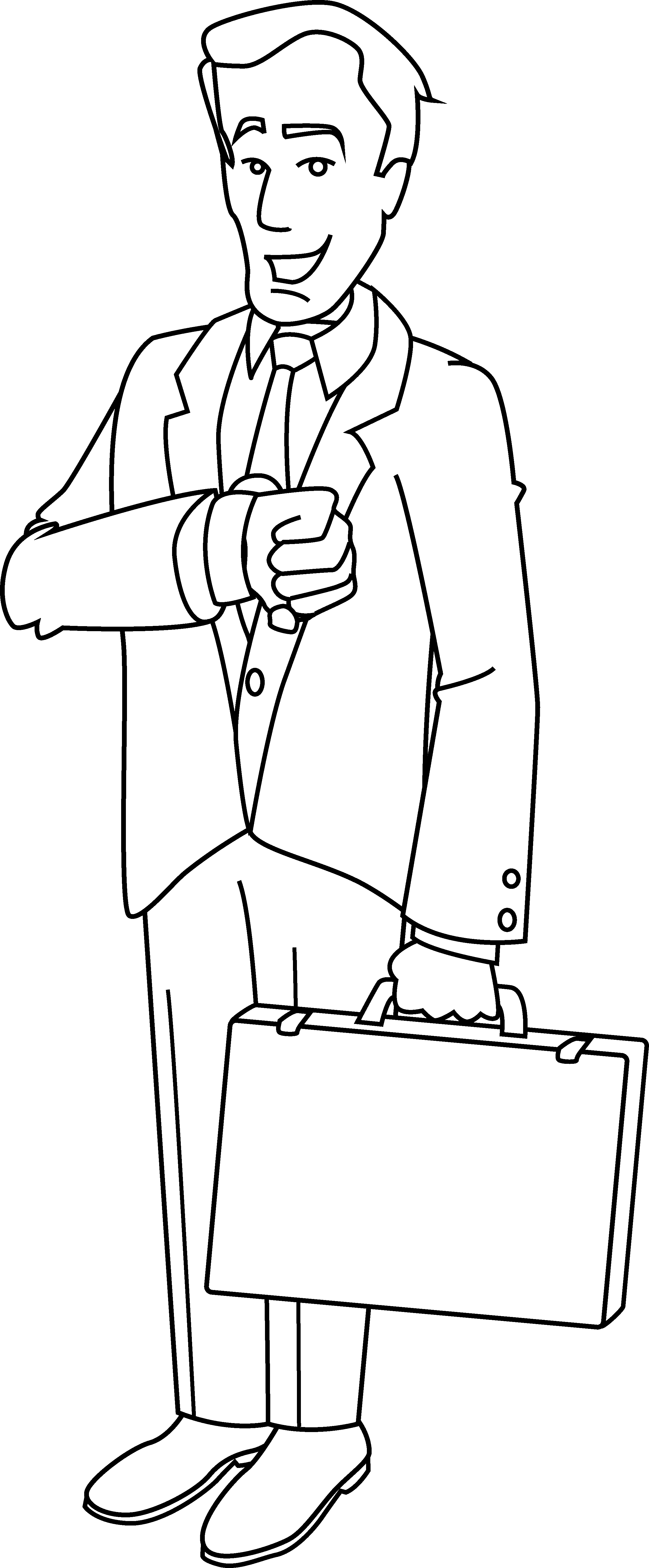 Businessman Clipart Business Person - Businessman Clipart Black And White - Png Download (2459x5940), Png Download