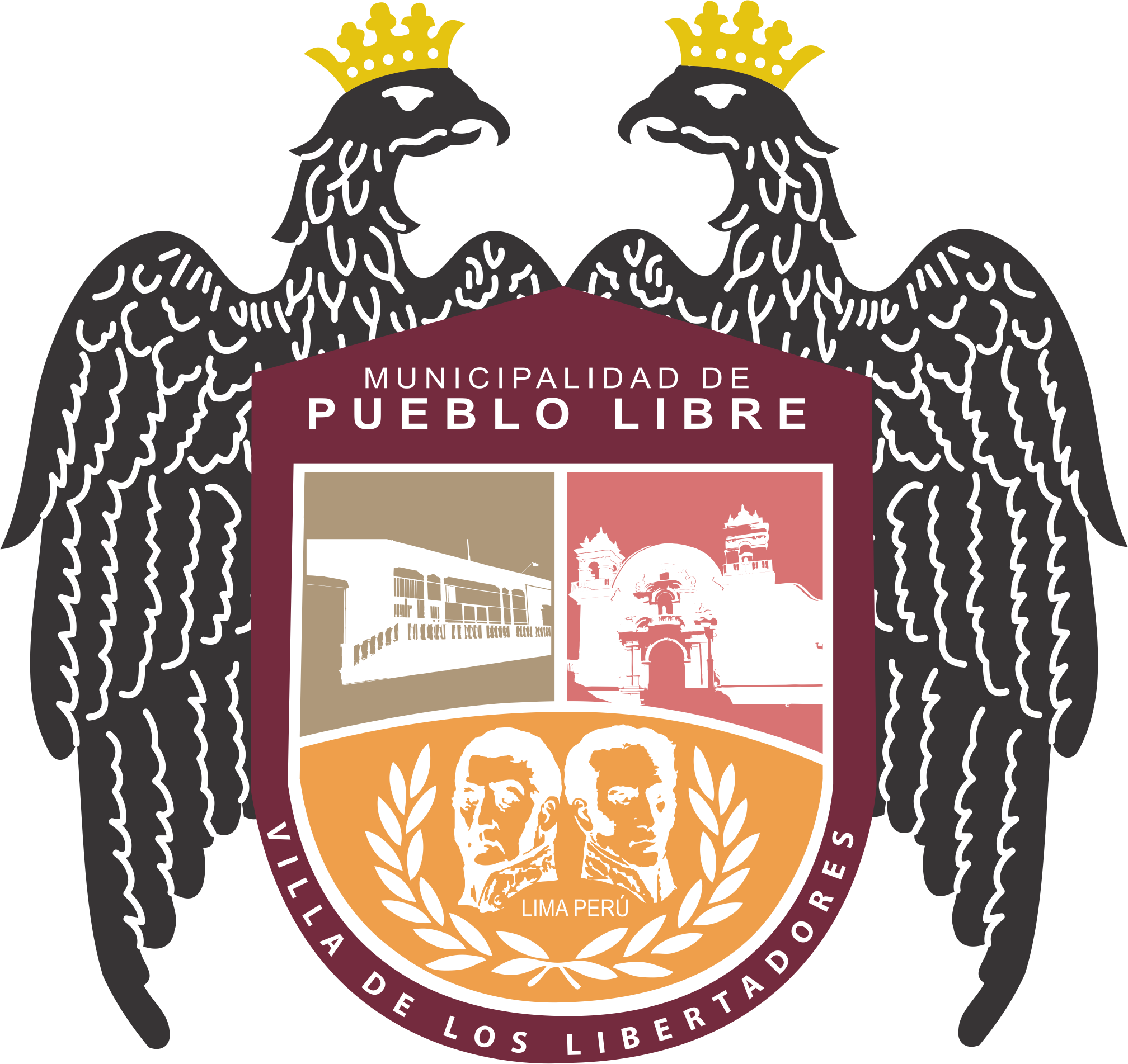 File - Escudopueblolibrelima - Municipalidad De Pueblo Libre Clipart (2016x1903), Png Download