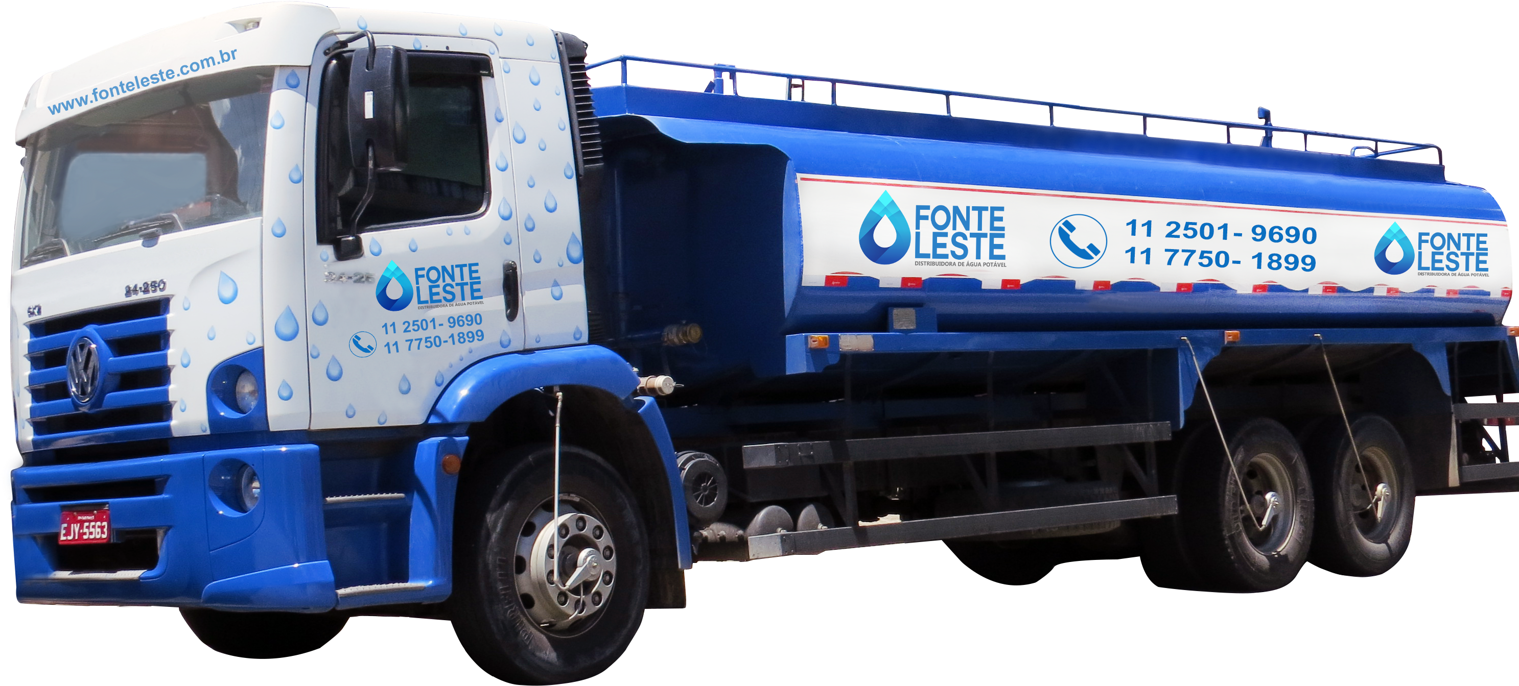 Locacao Caminhao Pipa Fonte Leste - Trailer Truck Clipart (2973x1344), Png Download