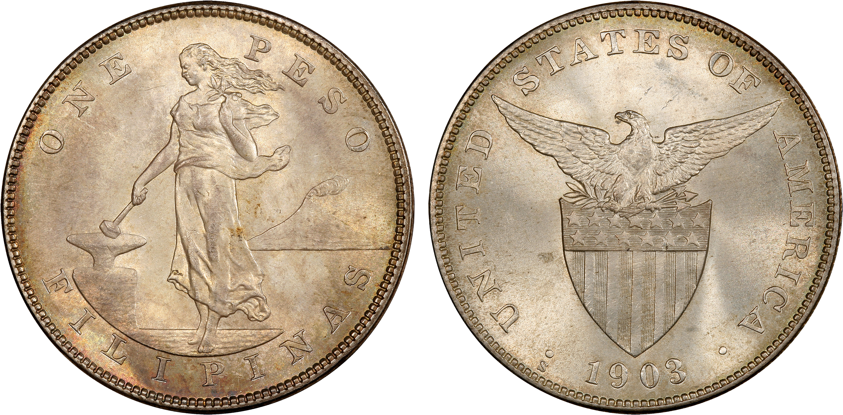 1903-s Peso - Philippine Peso 1903 Clipart (3000x1505), Png Download