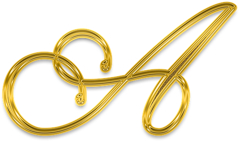 A Litera Letter Gold Monogram Decor Golden - Letter A Gold Png Clipart (509x720), Png Download