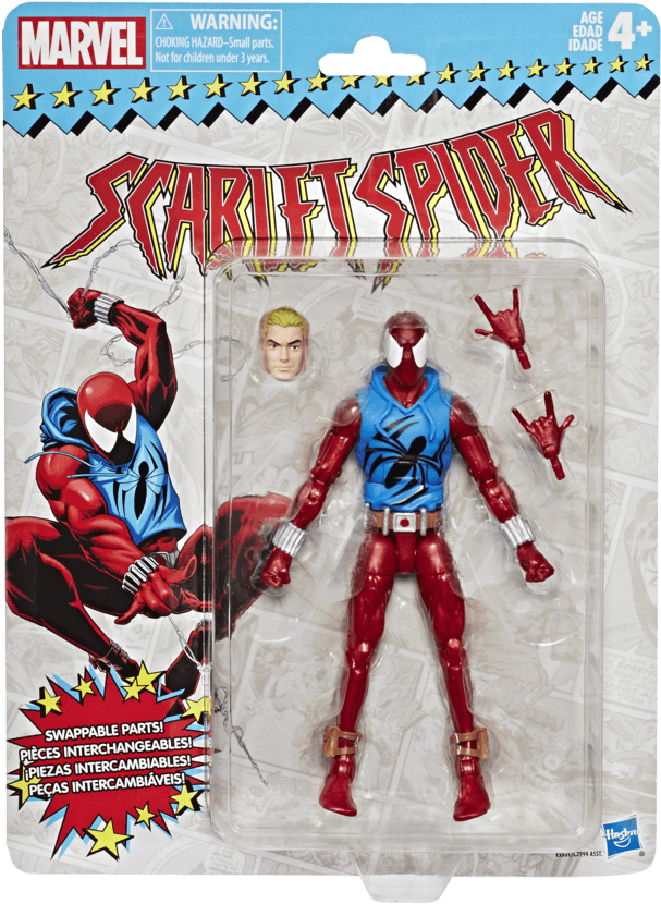 Marvel Vintagefigure Scarlet Spider - Marvel Legends Vintage Wave 2 Clipart (900x900), Png Download