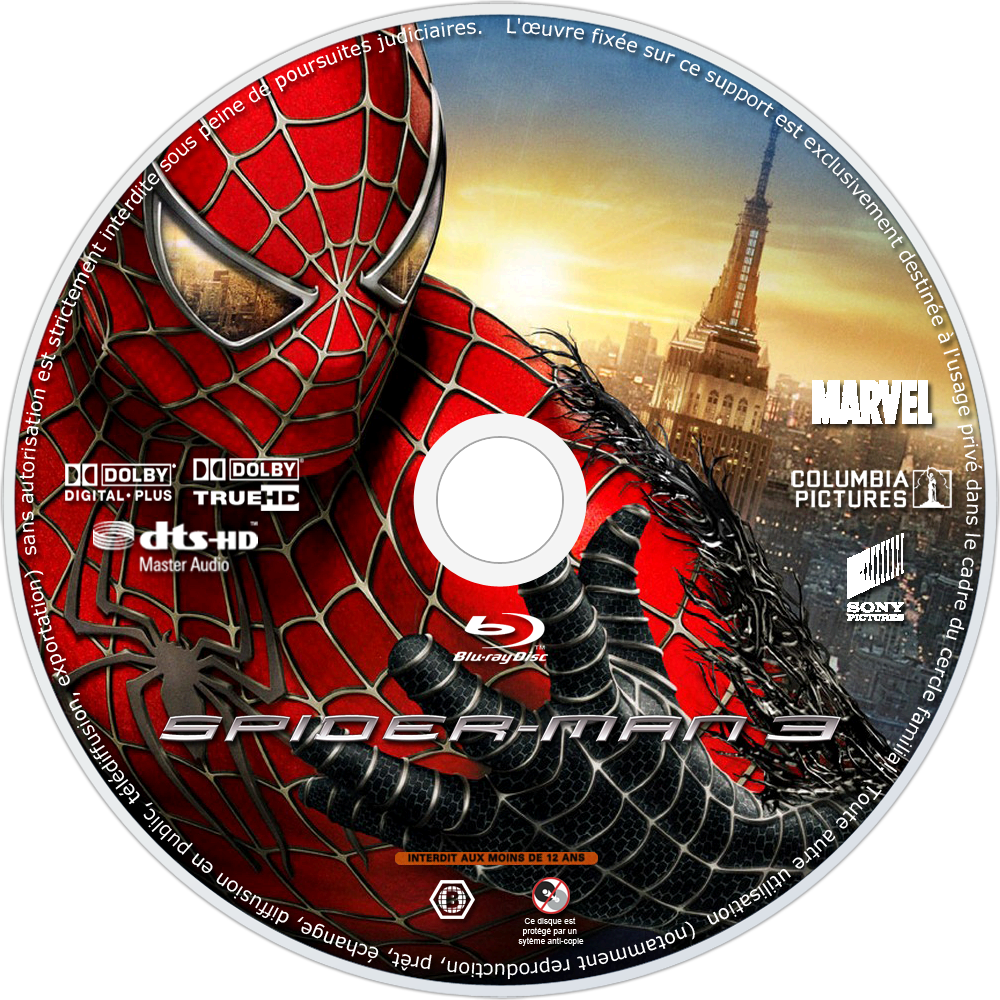 Spider-man 3 Bluray Disc Image - Spiderman Becomes Black Spiderman Clipart (1000x1000), Png Download