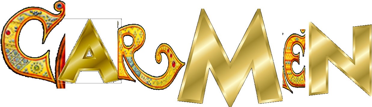 Carmen With Gold Letters - Letter N In Gold Clipart (1238x359), Png Download