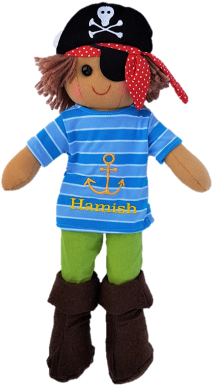 Personalised Pirate Ragdoll - Stuffed Toy Clipart (417x758), Png Download