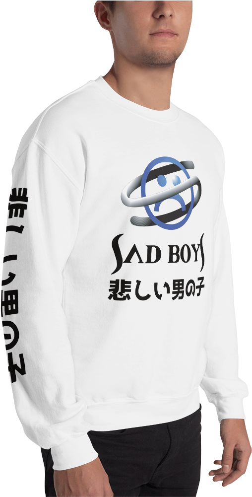 Sega Saturn Sad Boys Crew Neck Sweatshirt - Crew Neck Clipart (1000x1000), Png Download