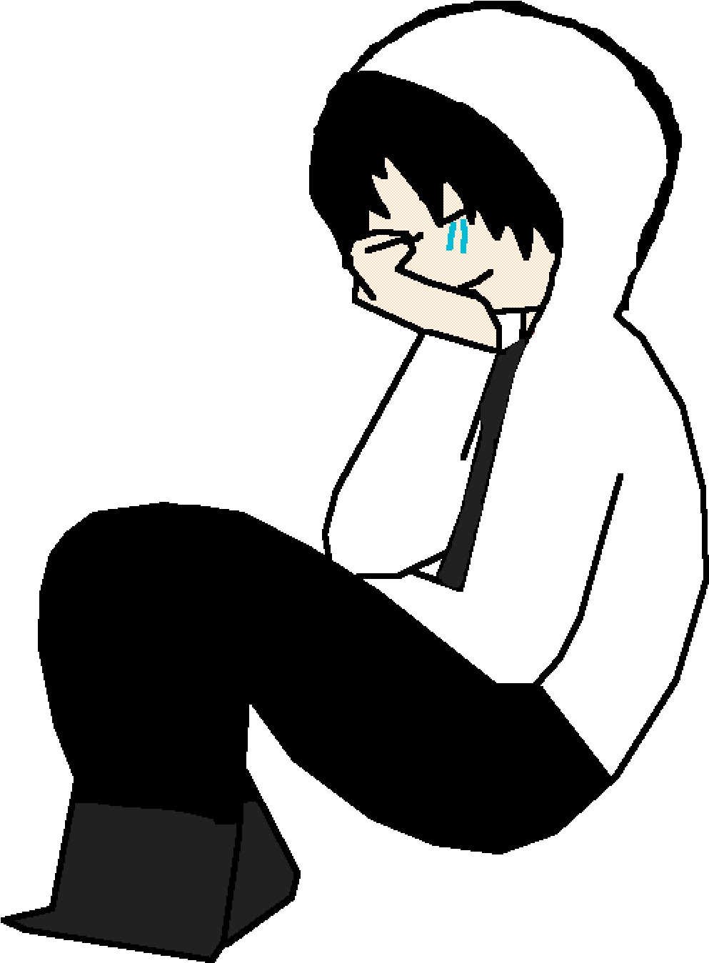 Sad And Lonely - Sitting Clipart (1400x1400), Png Download