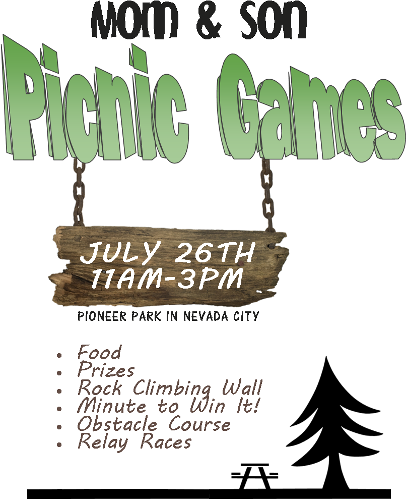 Mom & Son Picnic Games- July 26th - Poster Clipart (807x1000), Png Download