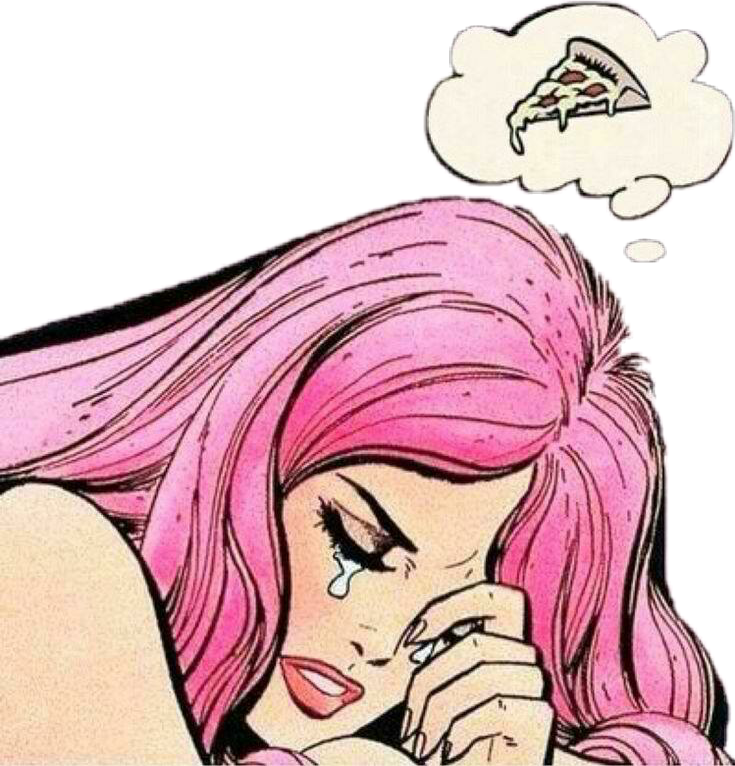Girl Crying Png - Girl Crying For Pizza Clipart (735x766), Png Download