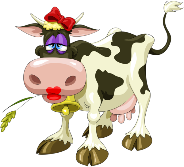 Cow Clip Art Clear Background - Cartoon Girl Cow - Png Download (600x546), Png Download