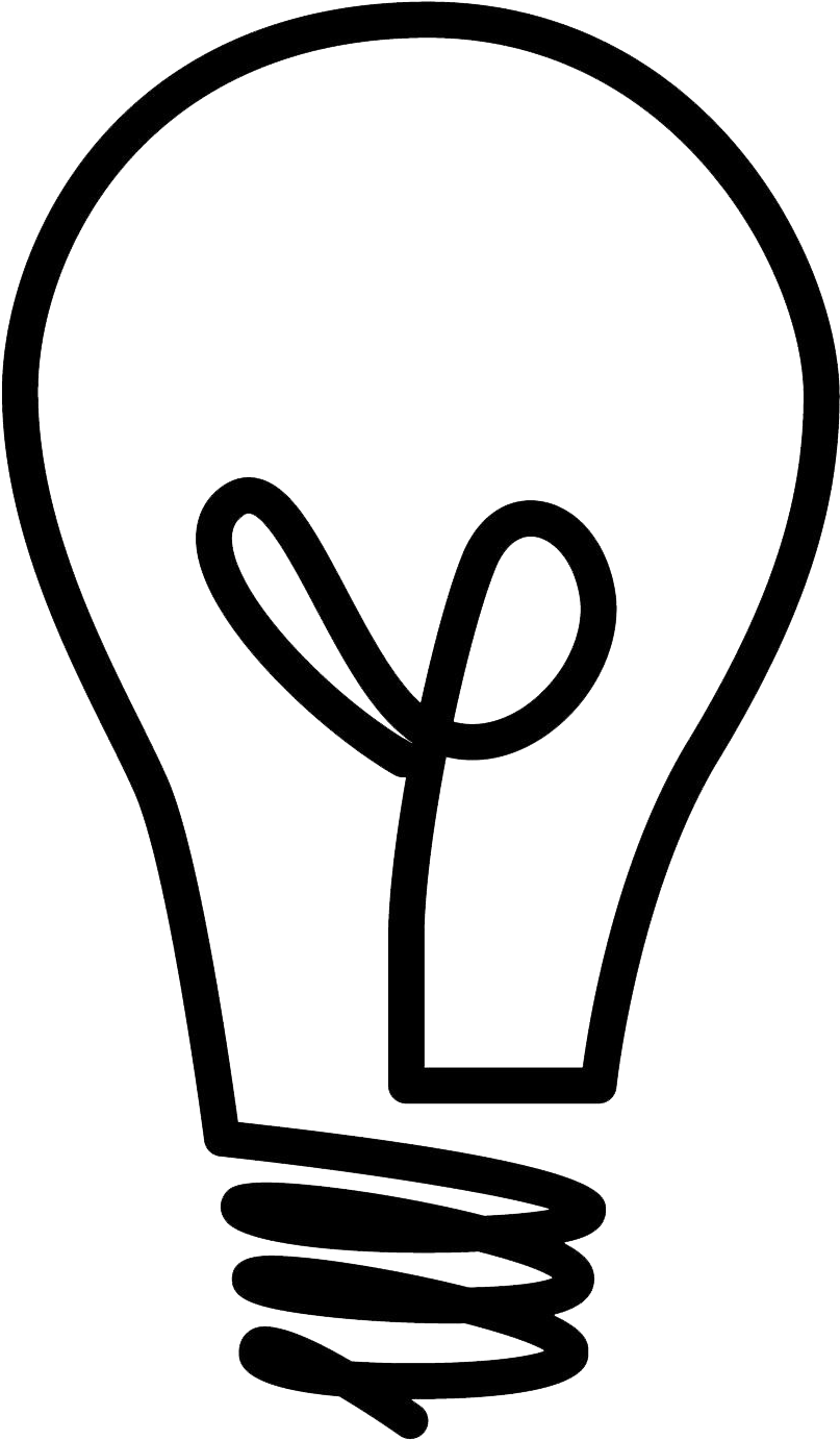 Idea Room - Transparent Background Light Bulb Clipart Black And - Png Download (874x1401), Png Download
