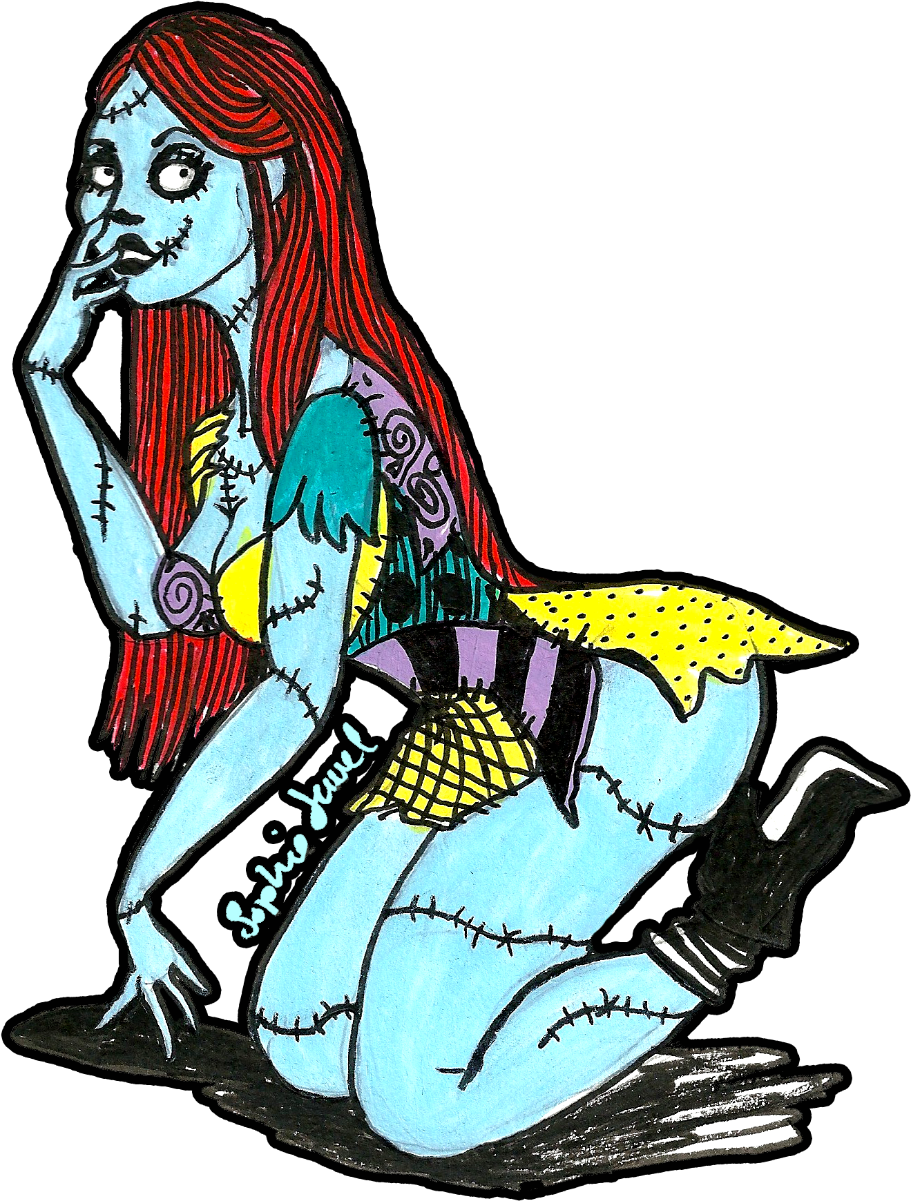 Ragdoll Pinup Sticker - Illustration Clipart (1416x1828), Png Download