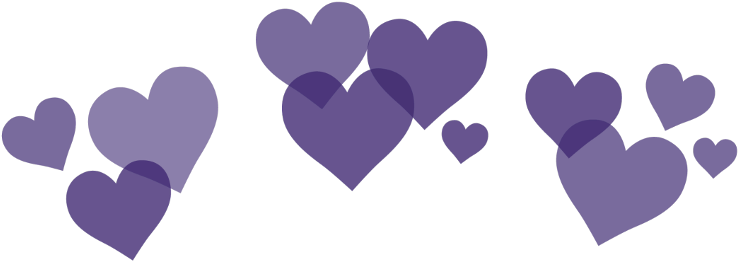 #purple #hearts #snapchat #filter #bynisha #decoration - Png Heart Crown Black Clipart (1024x1024), Png Download