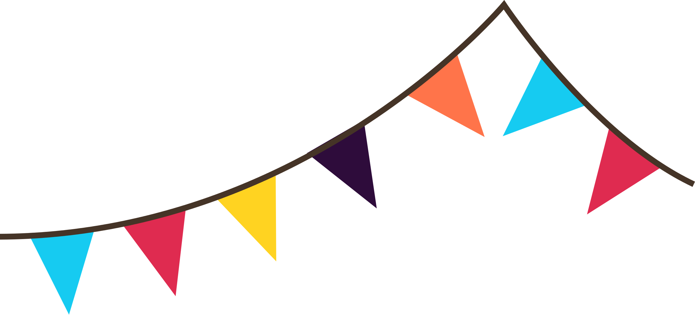 Flags Clip Art - Carnival Flag Png Cartoon Transparent Png (2400x1087), Png Download