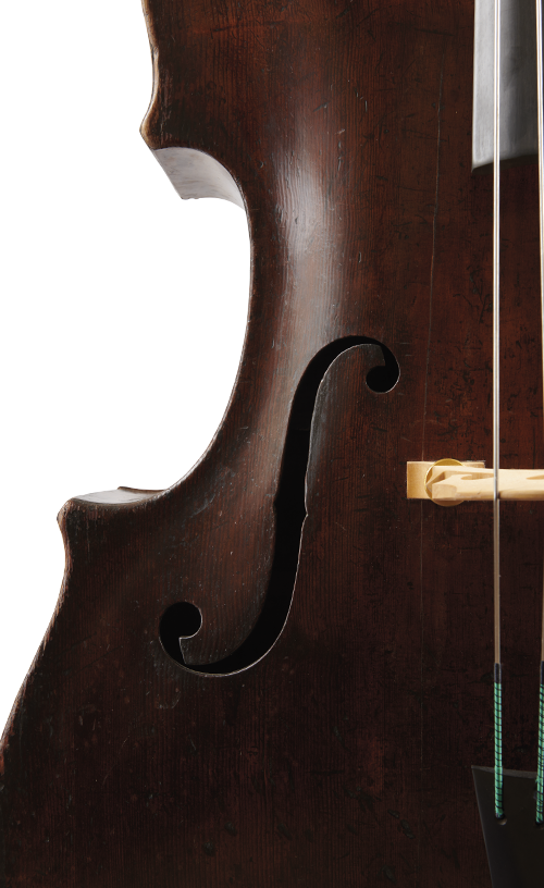 Fuber Double Bass F-hole Left - Viola Clipart (500x816), Png Download