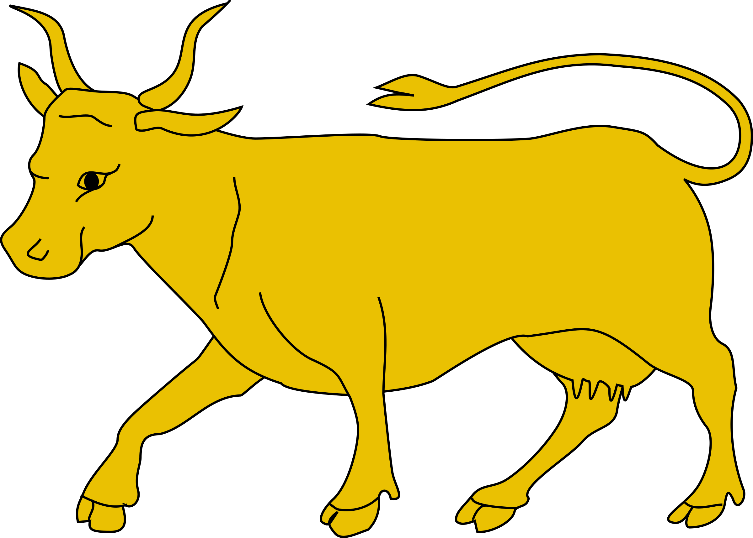 This Free Icons Png Design Of Bull 3 - Yellow Cow Clipart Transparent Png (2400x1717), Png Download