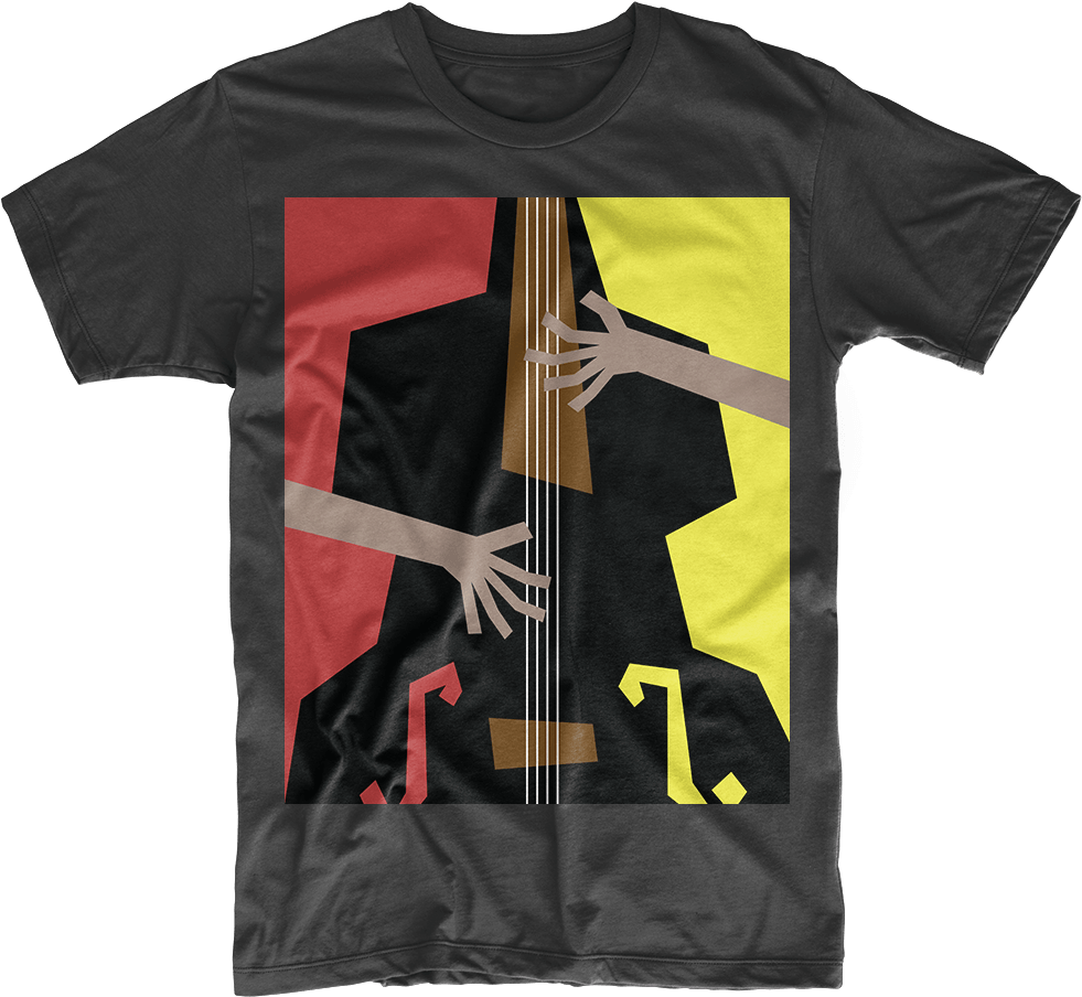 Mid Century Modern Double Bass T-shirt - New Zelland T Shirt Clipart (1000x924), Png Download