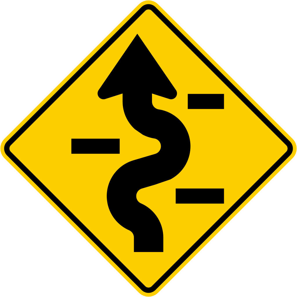 W1 5lb Tea - Winding Road Ahead Sign Clipart (1024x1024), Png Download