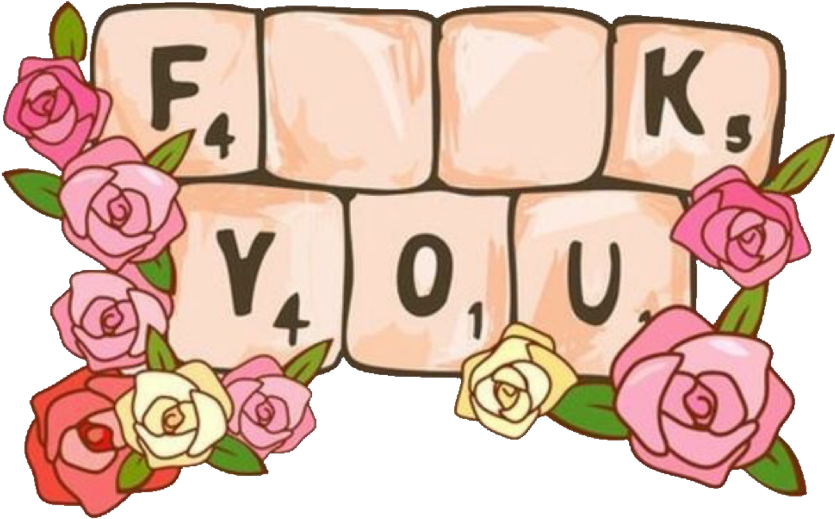 #fuckyou #scrabble #letters #flower #freetoedit - Fuck You Pink Clipart (1024x1024), Png Download
