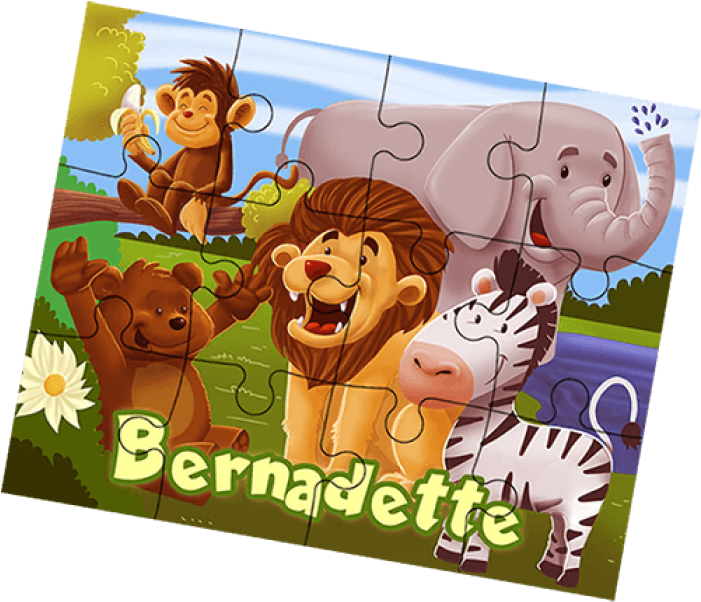 Zoo Animals Puzzle - Cartoon Clipart (700x700), Png Download
