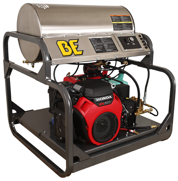 Be Pressure Washer 688cc Honda Hot Water - Pressure Washing Clipart (574x584), Png Download