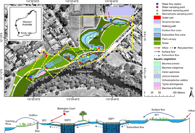 Map Of The Wharf Street Constructed Wetland Indicating - Wharf Street Wetland Clipart (850x545), Png Download