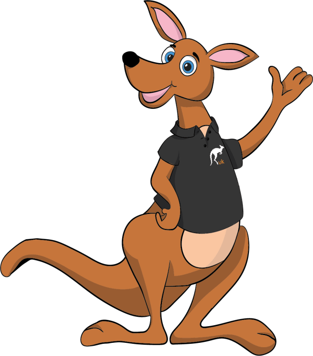 The Kangaroo Uk Character - Cartoon Clipart (640x729), Png Download