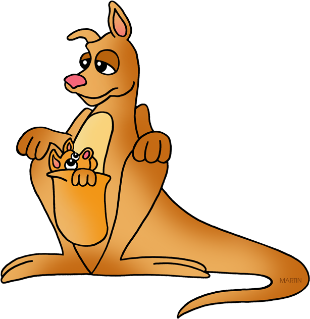 Kangaroo - Cartoon Clipart (631x648), Png Download