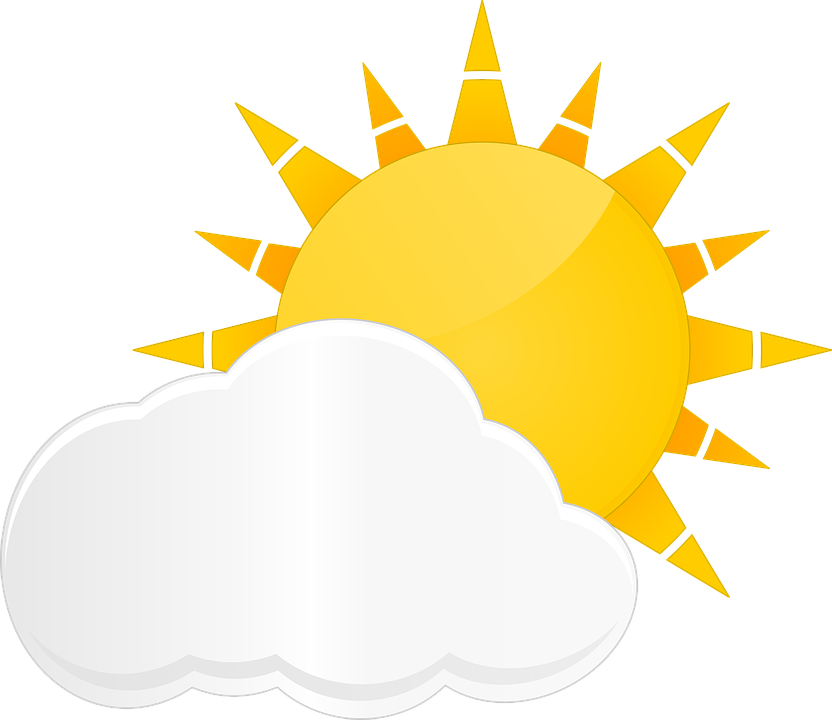 Sun Cloud Yellow Sky Sunlight Weather Day Bright - Ganglionic Acetylcholine Receptor Subunit Clipart (832x720), Png Download