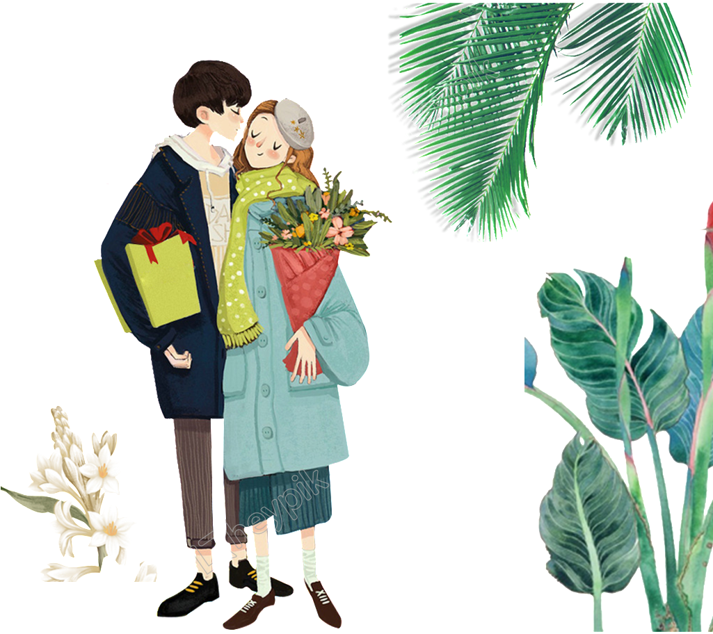 Hand Drawn Romantic Couple Transparent Free Download - Significant Other Clipart (1024x1024), Png Download