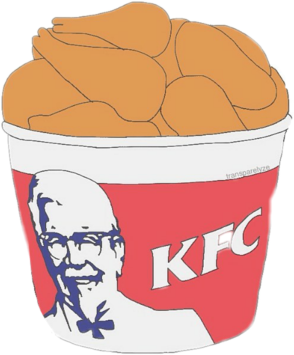 Kfc Sticker Overlays Food - Kfc Bucket Clipart (1024x1235), Png Download