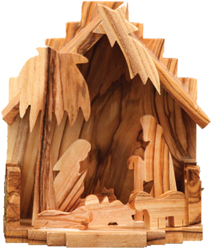 Olive Wood Jeurselum Nativity - Lumber Clipart (1000x1000), Png Download