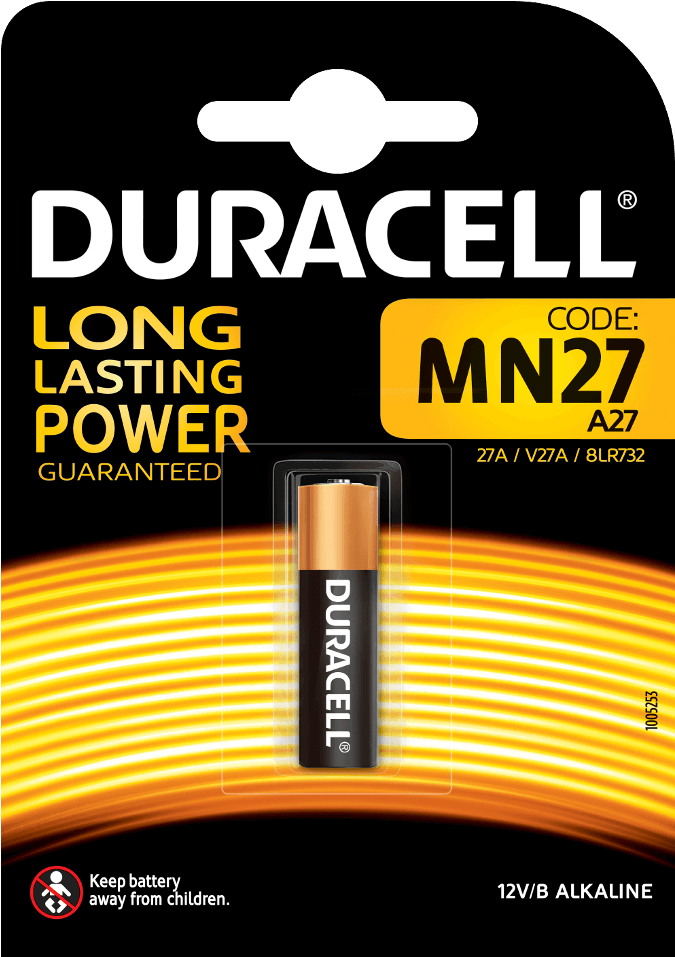 Duracell Specialty Alkaline Mn27 Batteries 12v - Duracell Mn21 Clipart (1000x1000), Png Download
