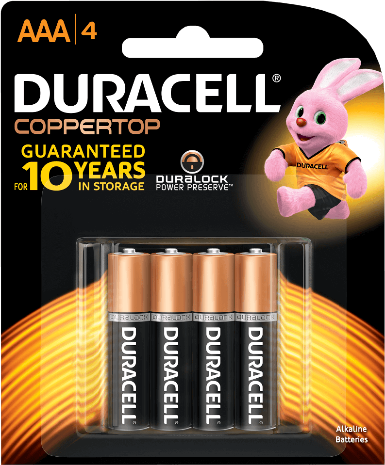 Coppertop Alkaline Aaa Batteries - Duracell Coppertop Clipart (1000x1000), Png Download