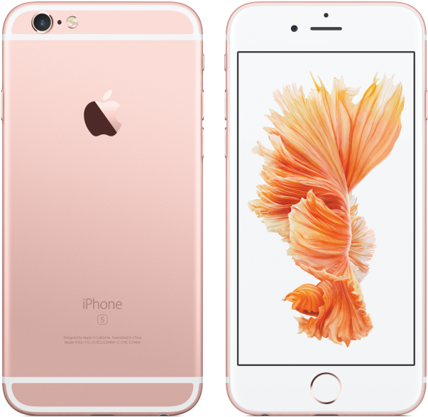 The New "rose Gold" Color Option Looks Pretty Pink - Iphone 6s Pink Front And Back Clipart (620x602), Png Download
