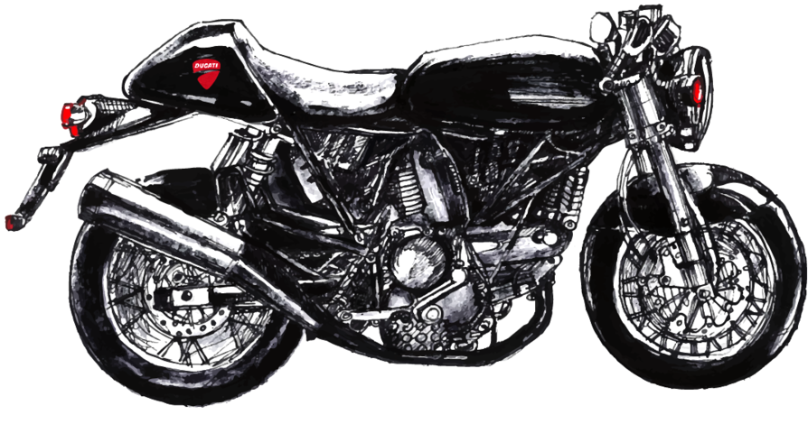 Classic - Motorcycle Clipart (1000x1000), Png Download