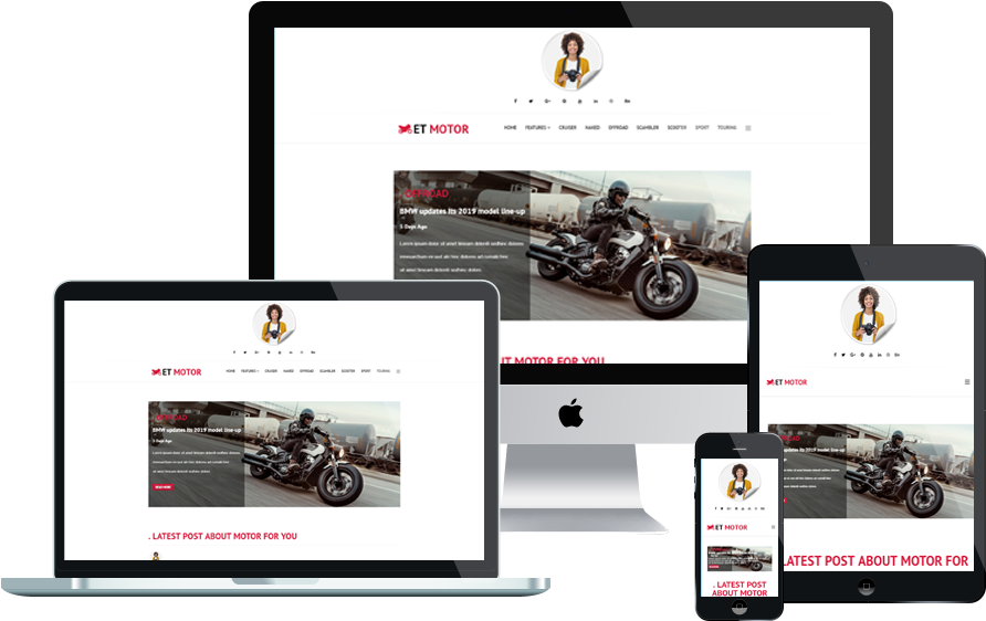 Et Motor Free Responsive Joomla Template - Wordpress Woocommerce Responsive Themes Free Clipart (1000x750), Png Download