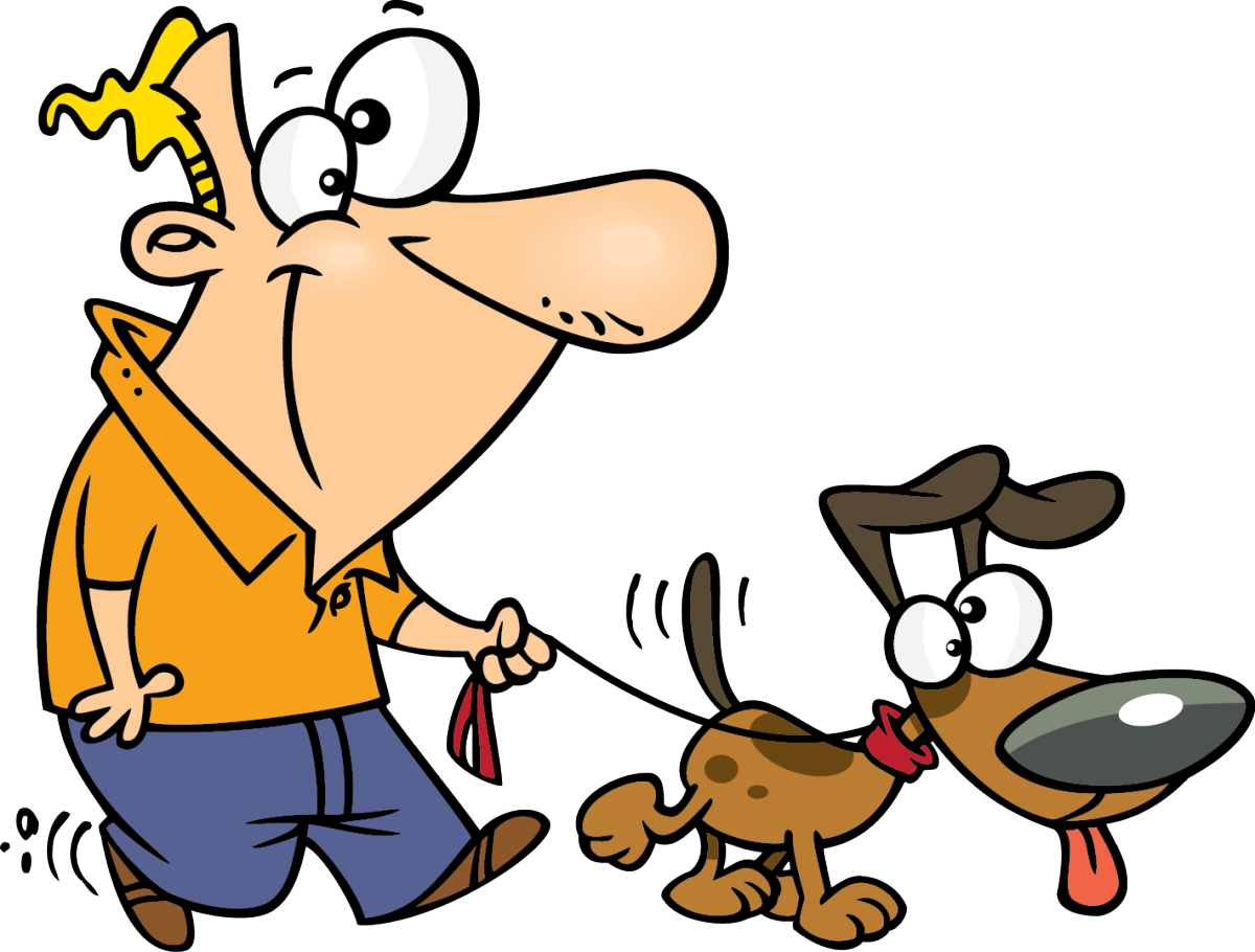 Person Walking Dog Png - Walk My Dog Cartoon Clipart (1200x910), Png Download