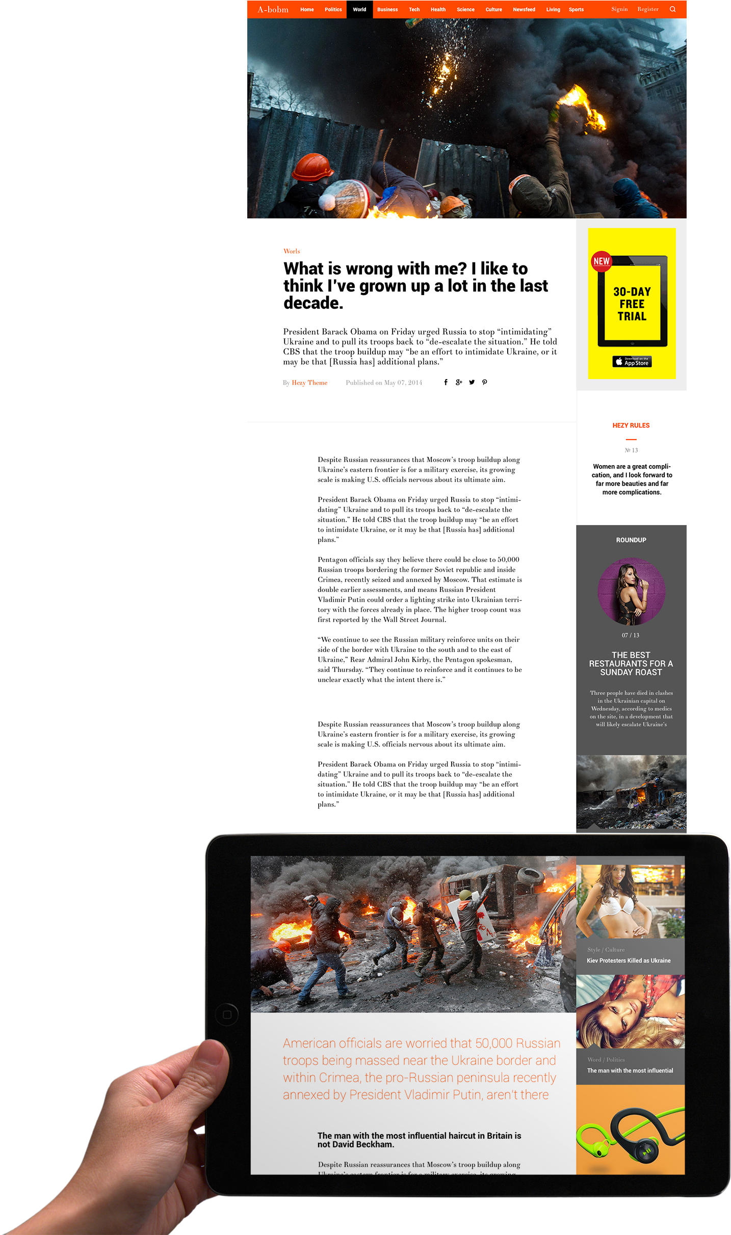 A-bomb By Hezytheme Web News, News Blog, Magazine Template, - Flyer Clipart (1433x2522), Png Download